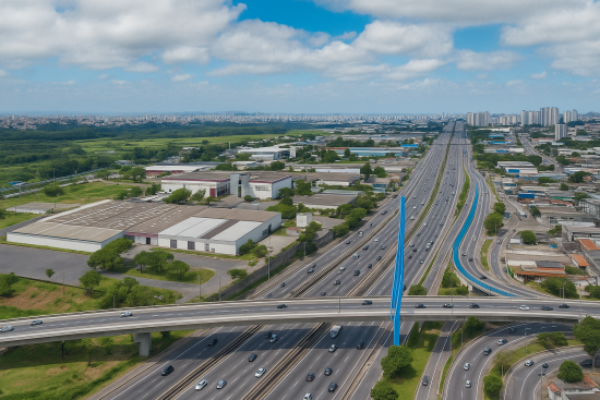 Vista aérea dos bairros mais valorizados com apartamento em Guarulhos